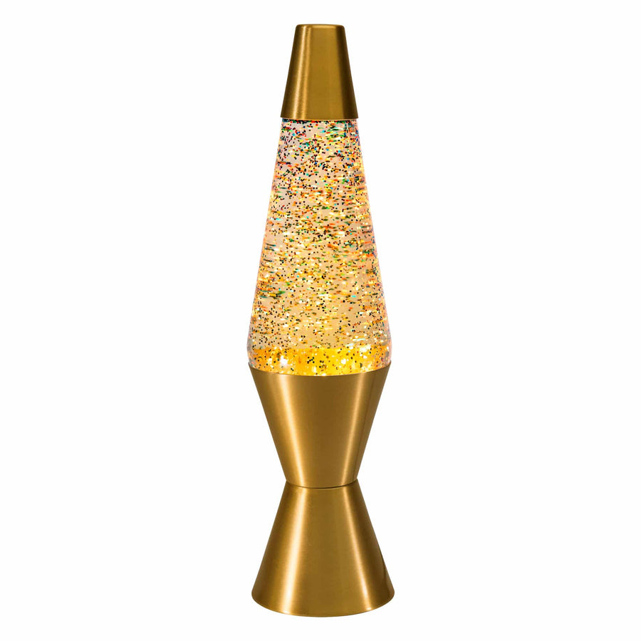 14.5″ LAVA LAMP RAINBOW GLITTER – CLEAR/GOLD V8